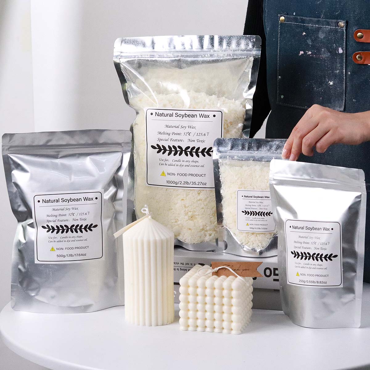 Soy Wax Pillar Blend - 500g/1kg Natuurlijke Soja Wax Vlok DIY