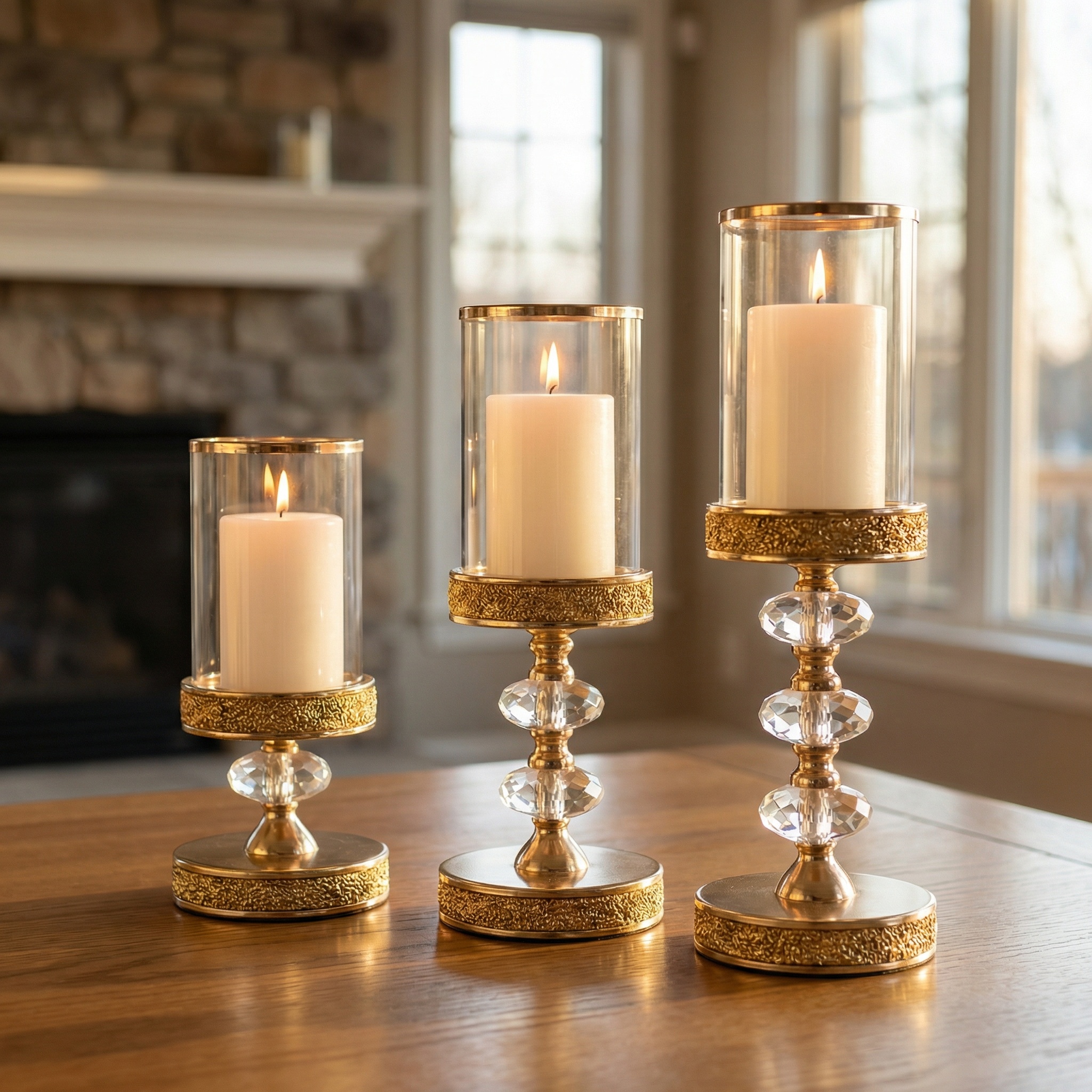 Candle Making Glass - Luxe kristallen kaarsenhouders set goud zilver