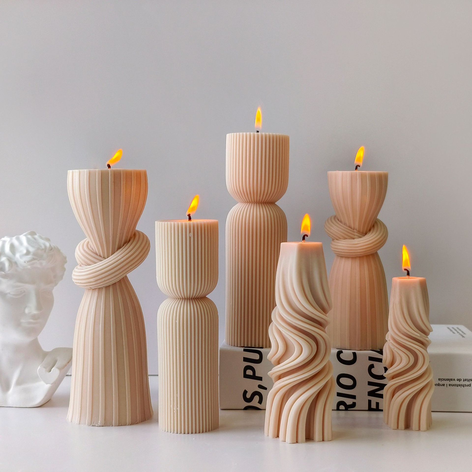 Candle Making Books For Beginners - Gestreepte cilinder aroma kaars siliconen mal