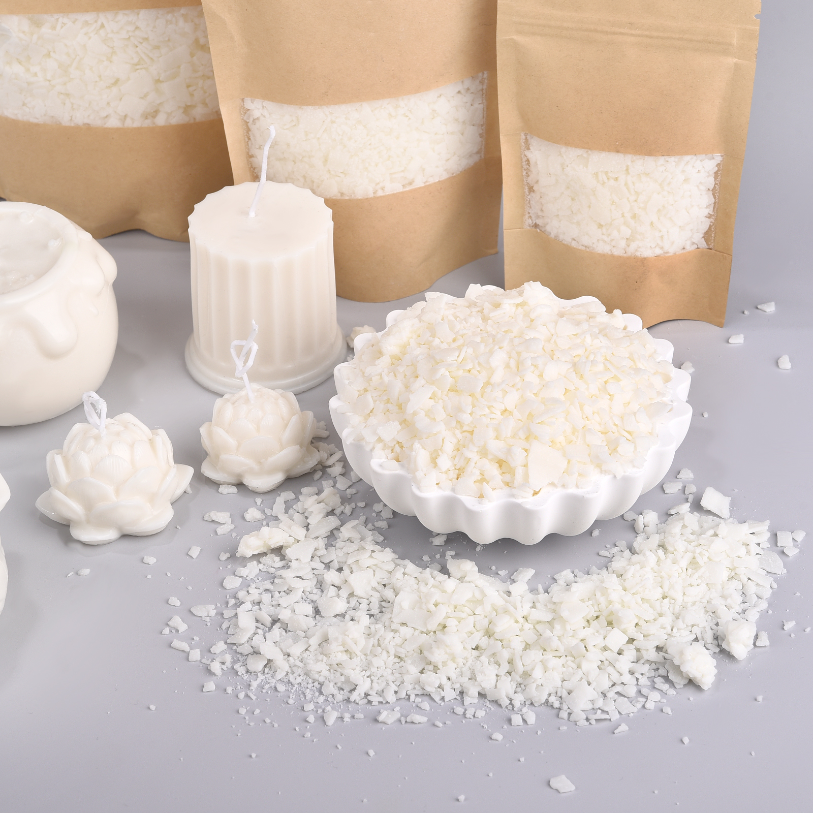 Soy Wax Pillar Blend - 50g-1kg Natuurlijke Soja Wax Flake Witte