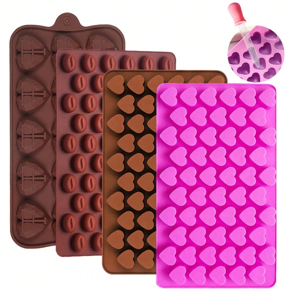 Soy Wax Pillar Blend - 2 stks/set Hartvormige Koffieboon Vorm Siliconen