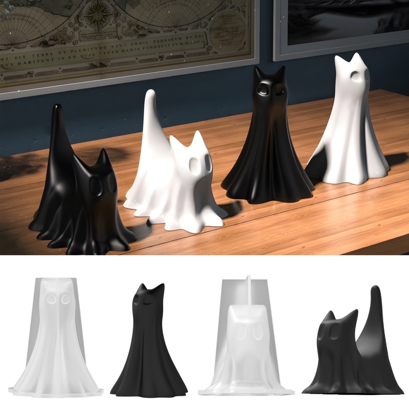 Candle Making Diy - Ghost Cat Halloween Desktop Ornament Gips