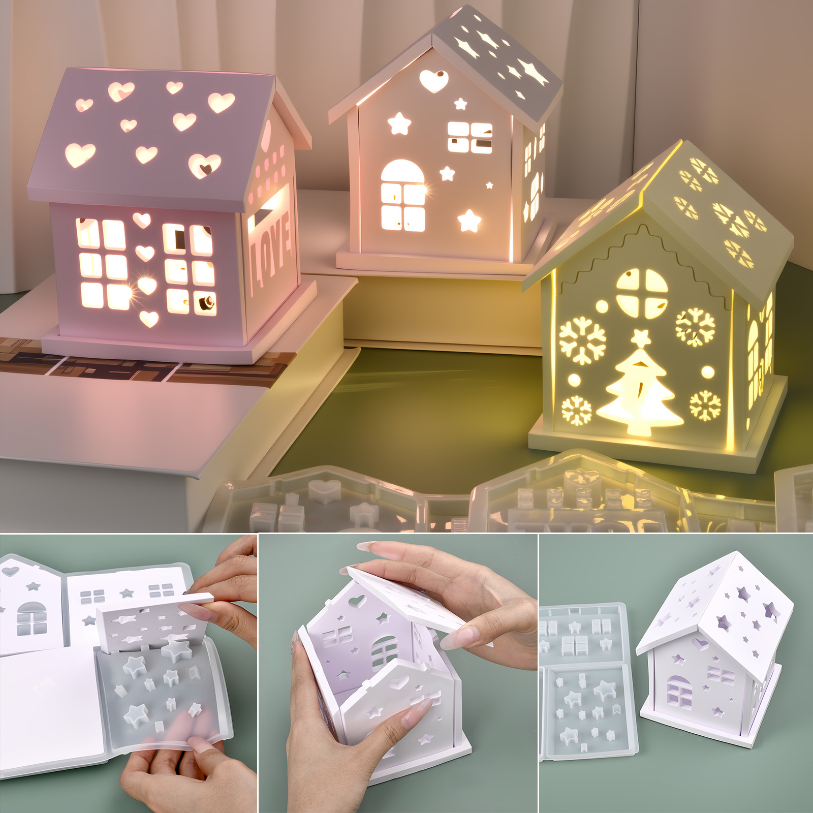 Candle Making Diy - 3D Huis Siliconen Mal DIY Kerstboom