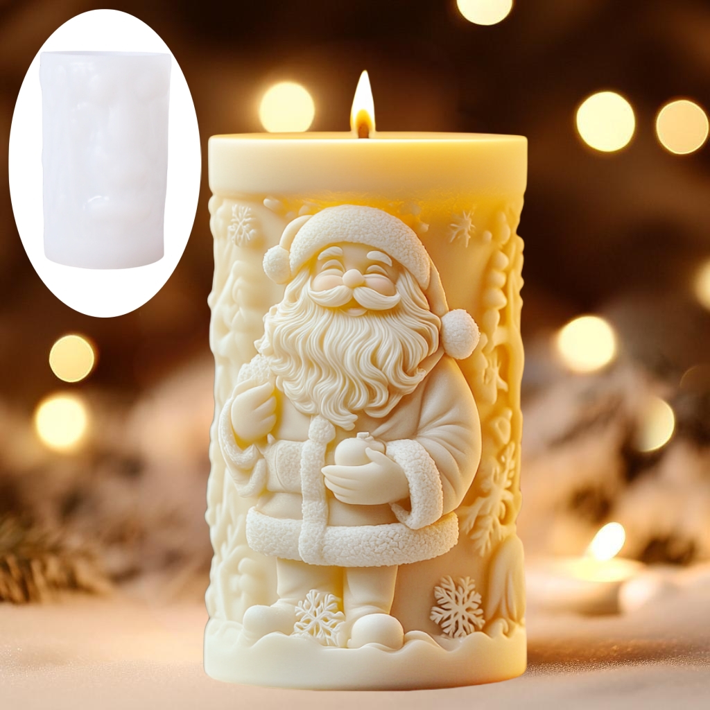 Candle Making Books For Beginners - Lachende Kerstman Geschenken geven Cilindrische geurkaars