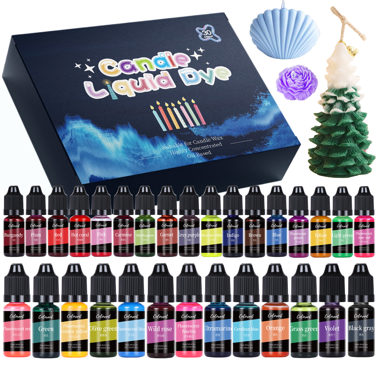 Candle Dye Chip - Kaarskleurstoffen Pigment Kaars Vloeibare Kleurstof Voor