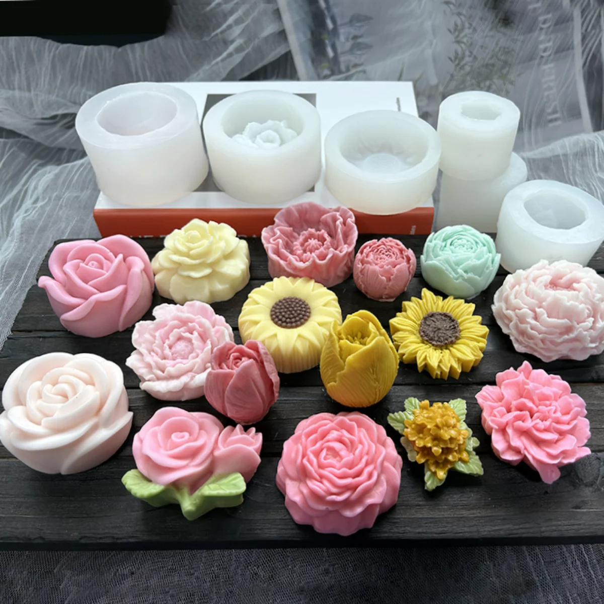 Candle Making Kit Wholesale - Lotusbloem siliconen kaars schimmel zonnebloem pioen