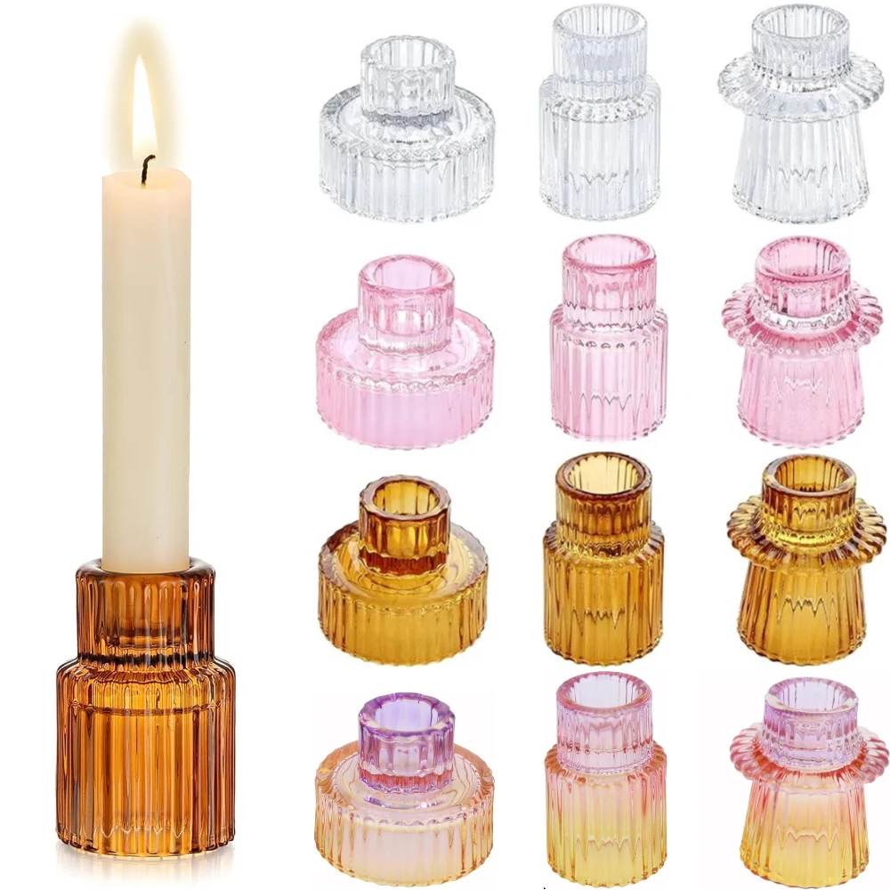 Candle Making Glass - 3 stks/set dubbelzijdige glazen kandelaarhouders Multi-stijl