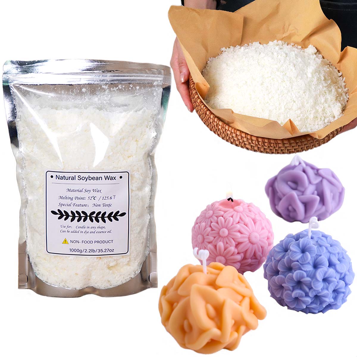 Candle Making Kit Diy - 100/250/500/1000g Natuurlijke Soja Wax Flake DIY