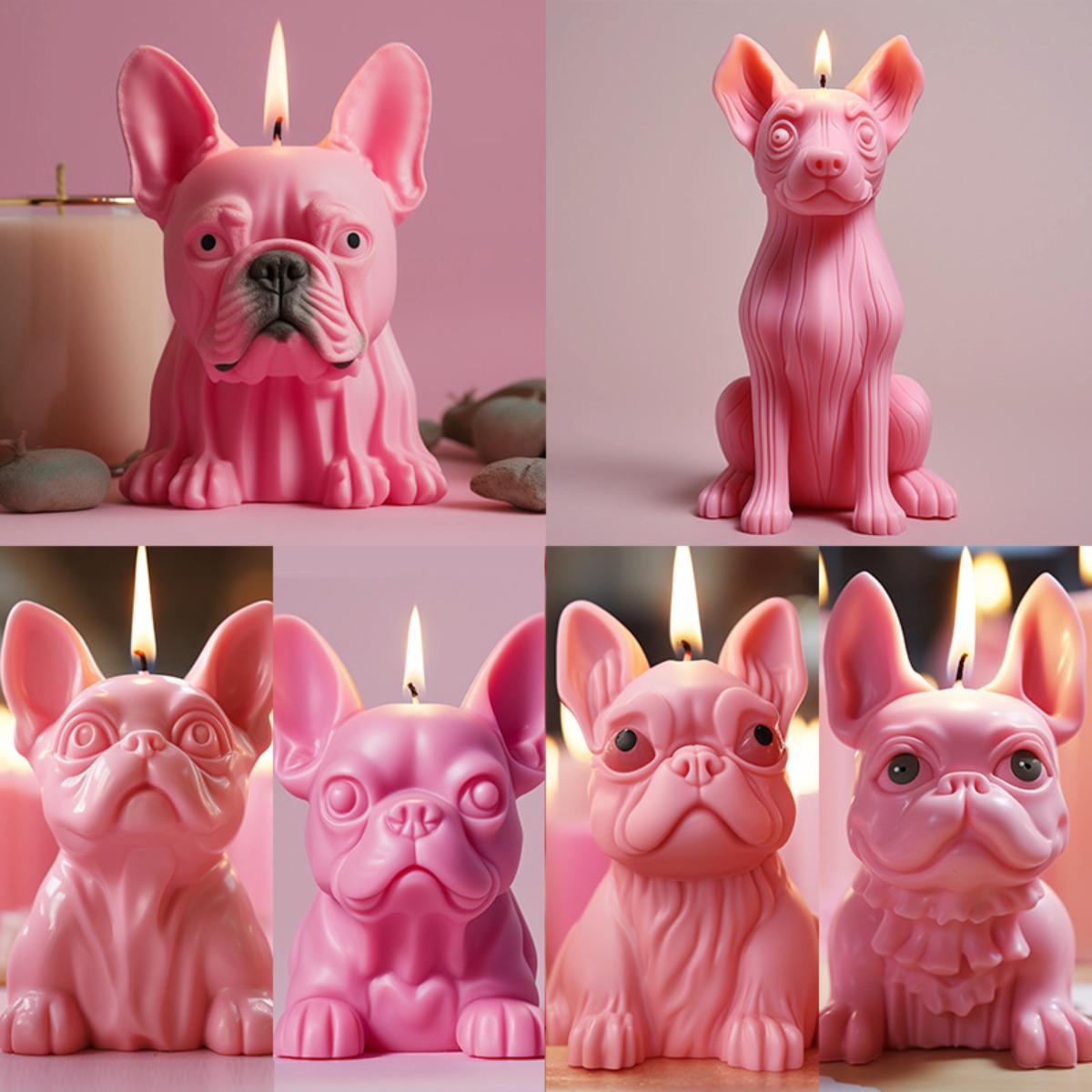 Candle Making Kit Wholesale - Pekinees Puppy Pug Dier Kaars Siliconen