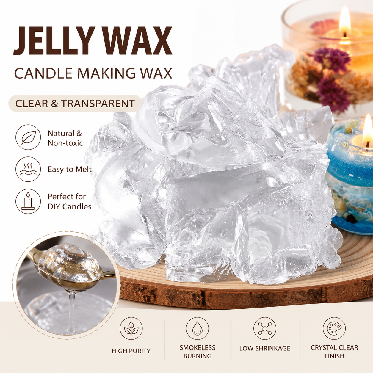 Candle Making Uk - 50/100/200/500g Jelly Wax Kaarsenmaken Materiaal Transparante