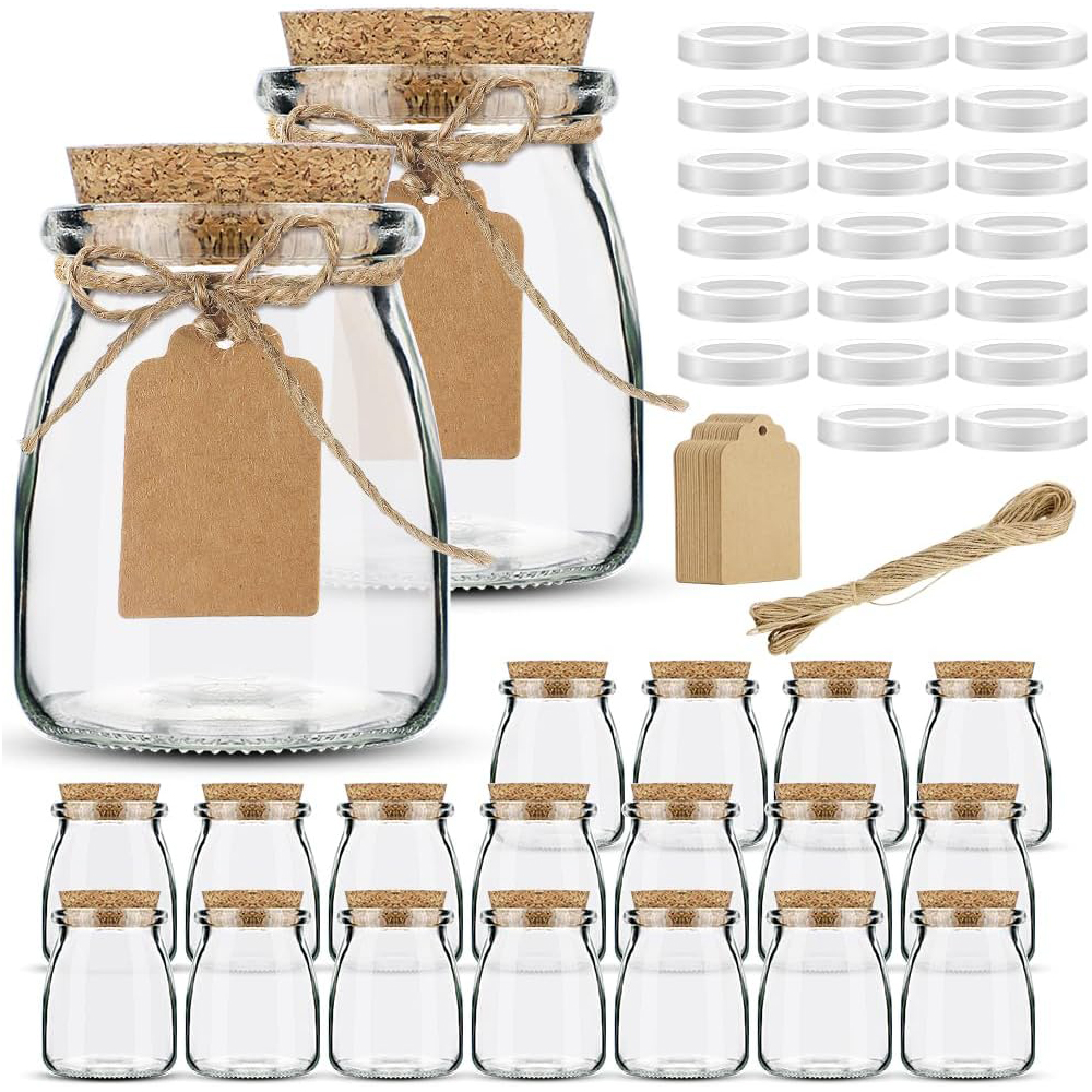 Candle Making Glass - Kleine glazen potjes met kurken deksels,