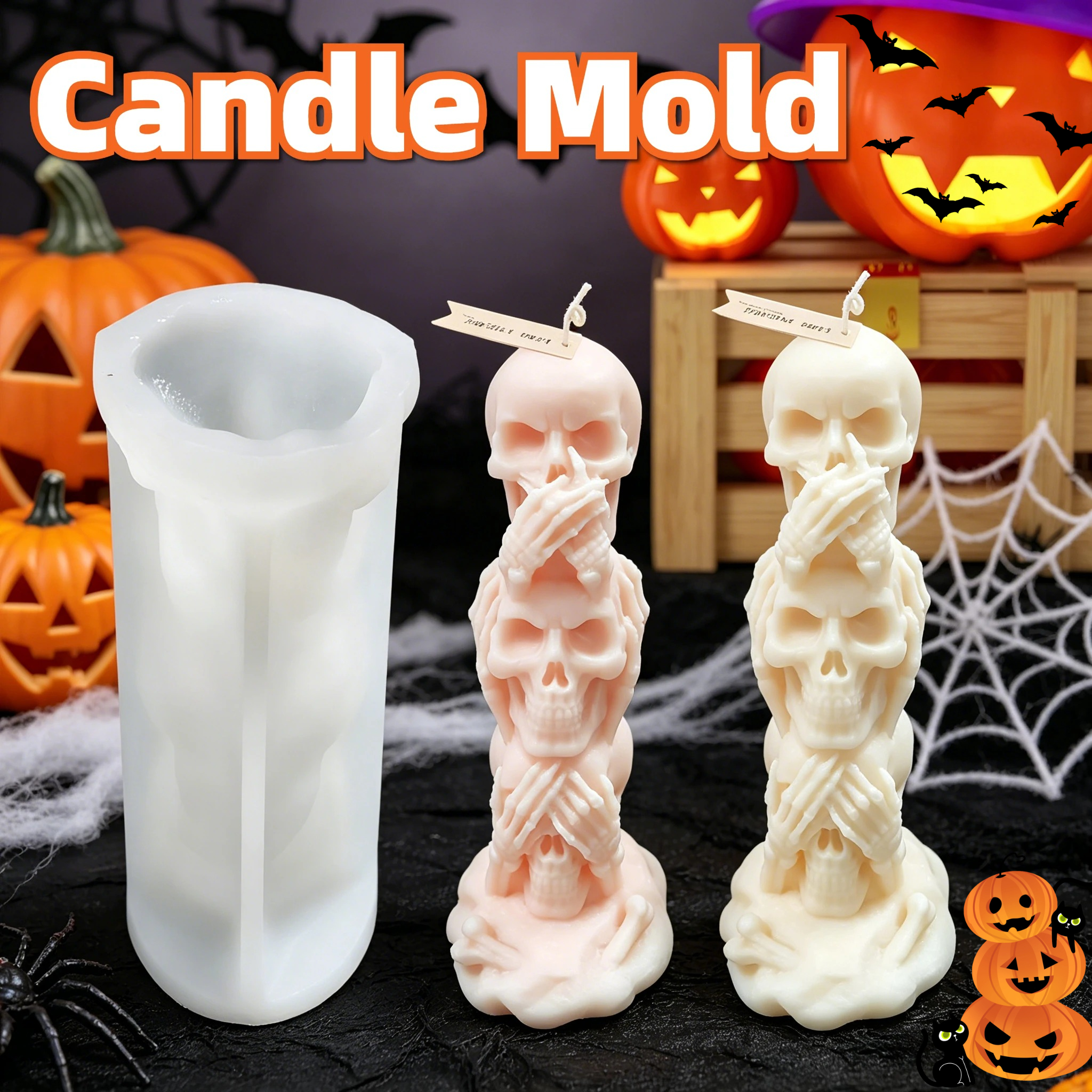 Candle Making Event - Triple Skull 3D siliconen kaarsvorm DIY