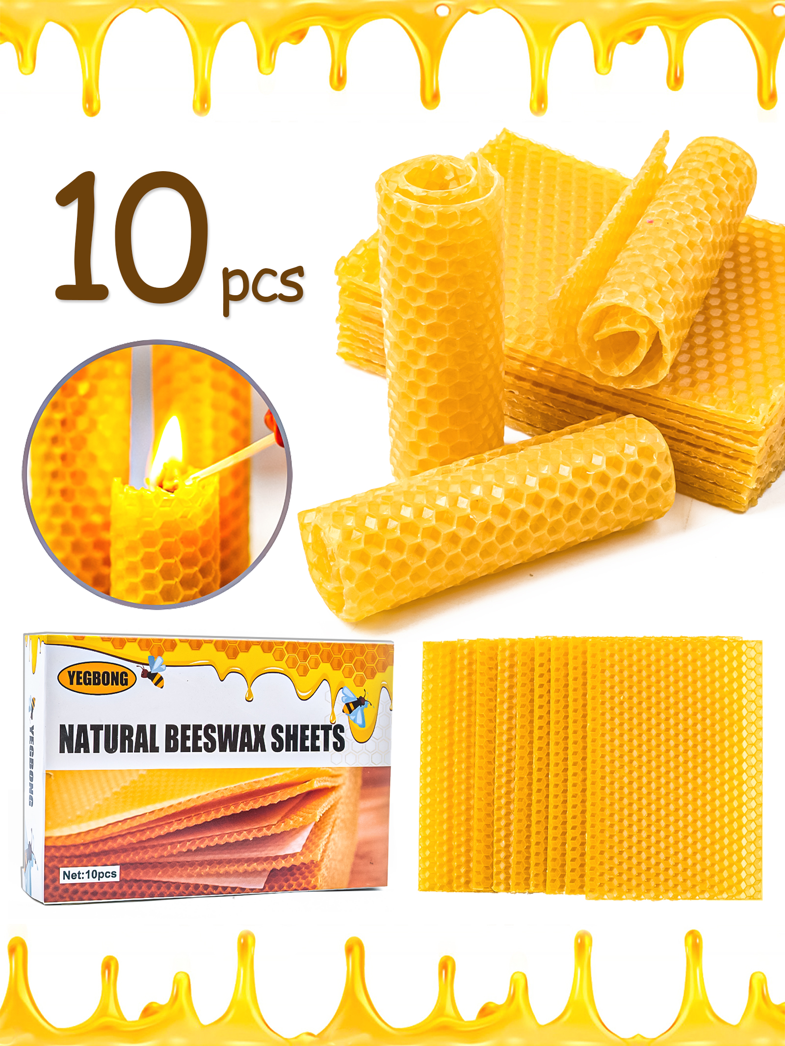 Candle Making Easy - 10 Stuks Natuurlijke Honingraat Bee Wax