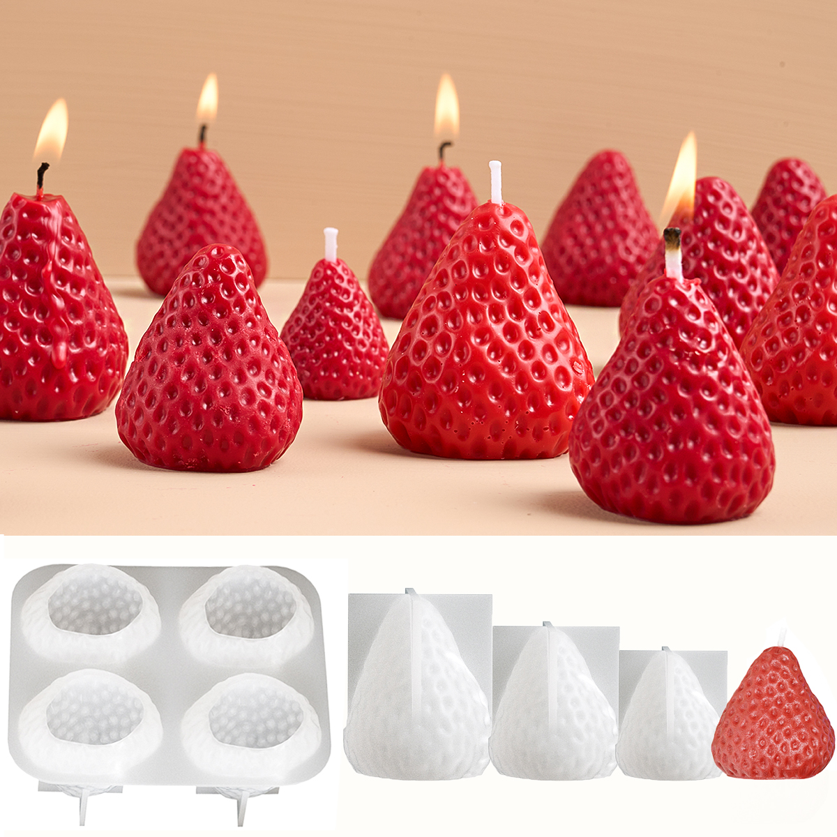 Candle Making Books For Beginners - 3D Aardbei Aromatherapie Kaars Siliconen Mal