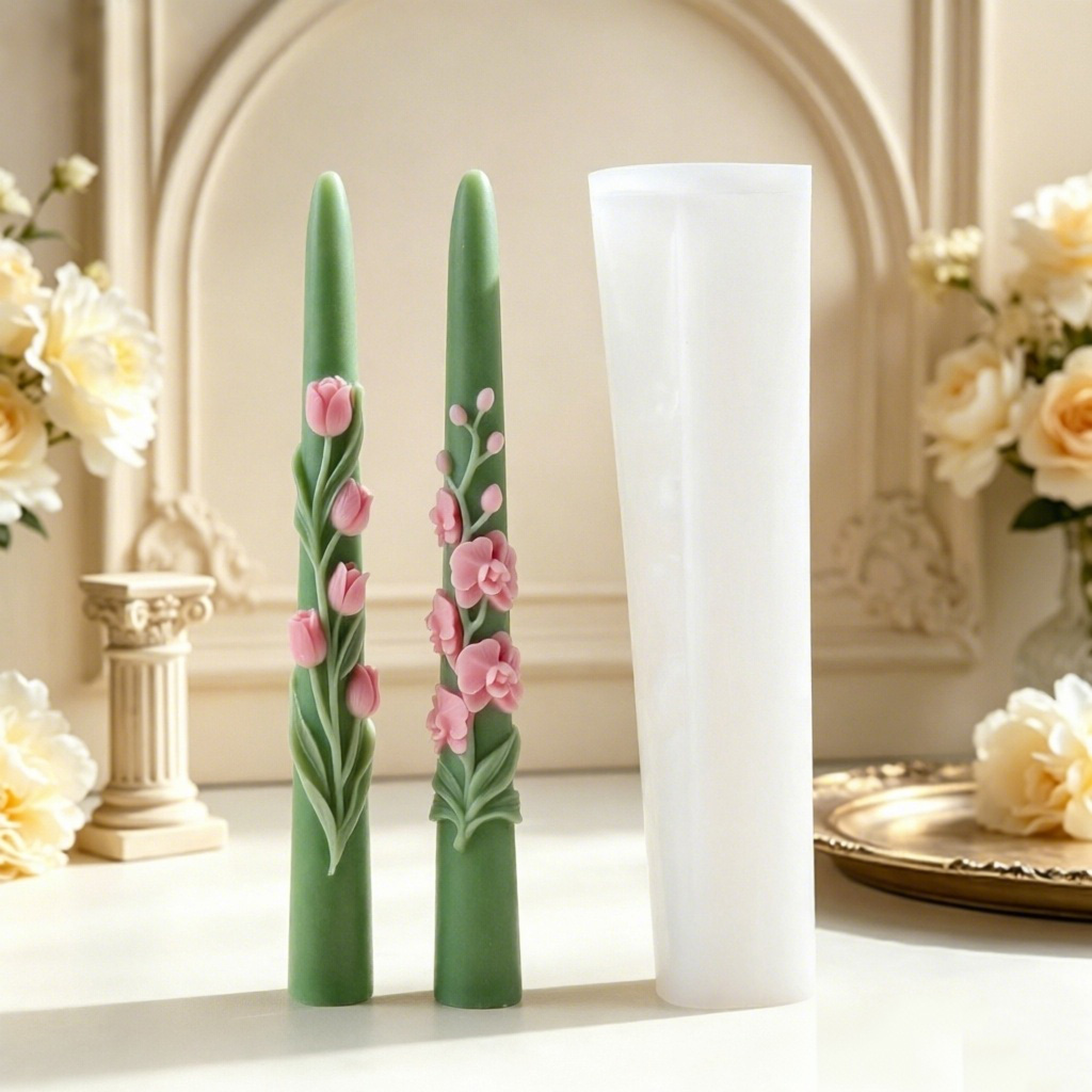 Lange stokvormige bloemkaars s - Soy Wax Pillar Blend recensie en prijs