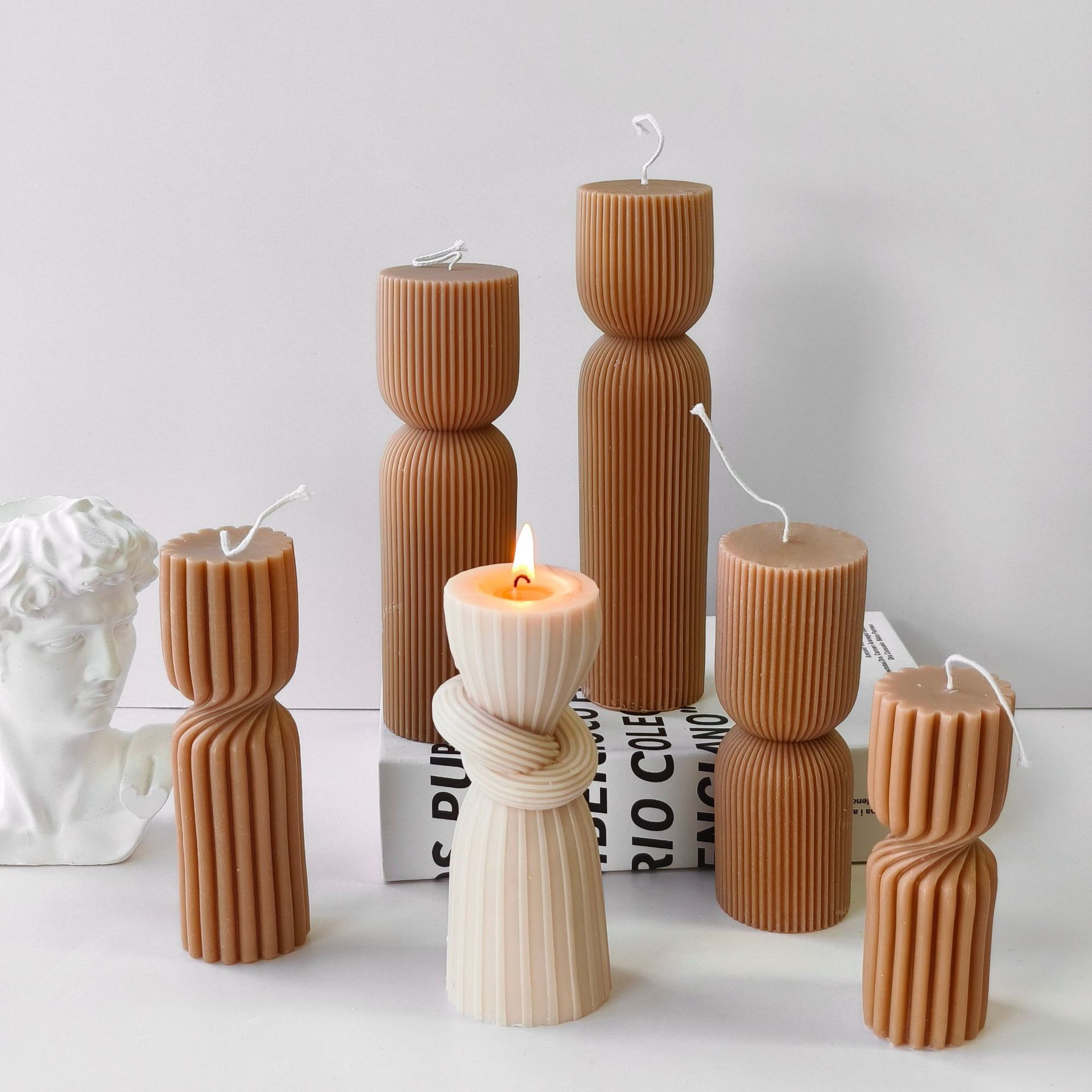 Gestreepte cilinder aroma kaar - Candle Making Books For Beginners recensie en prijs