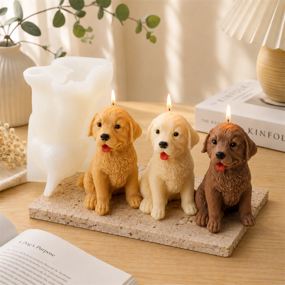 Golden Retriever siliconen kaa - Soy Wax Pillar Blend recensie en prijs