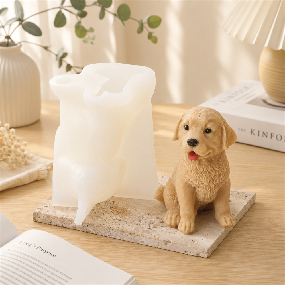 Golden Retriever siliconen kaa - Soy Wax Pillar Blend recensie en prijs