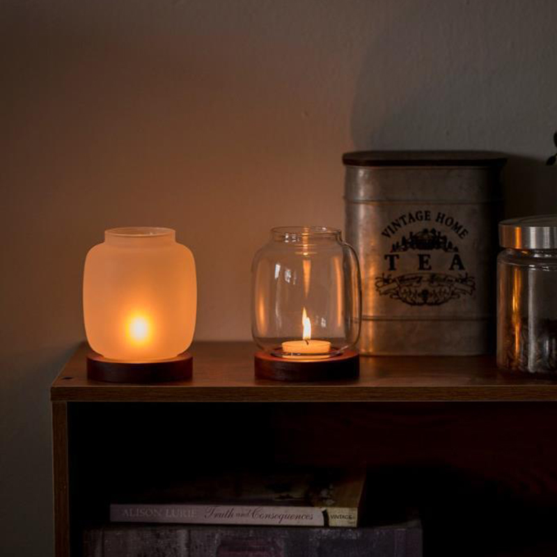 Vintage houten kandelaar met g - Candle Making Glass recensie en prijs