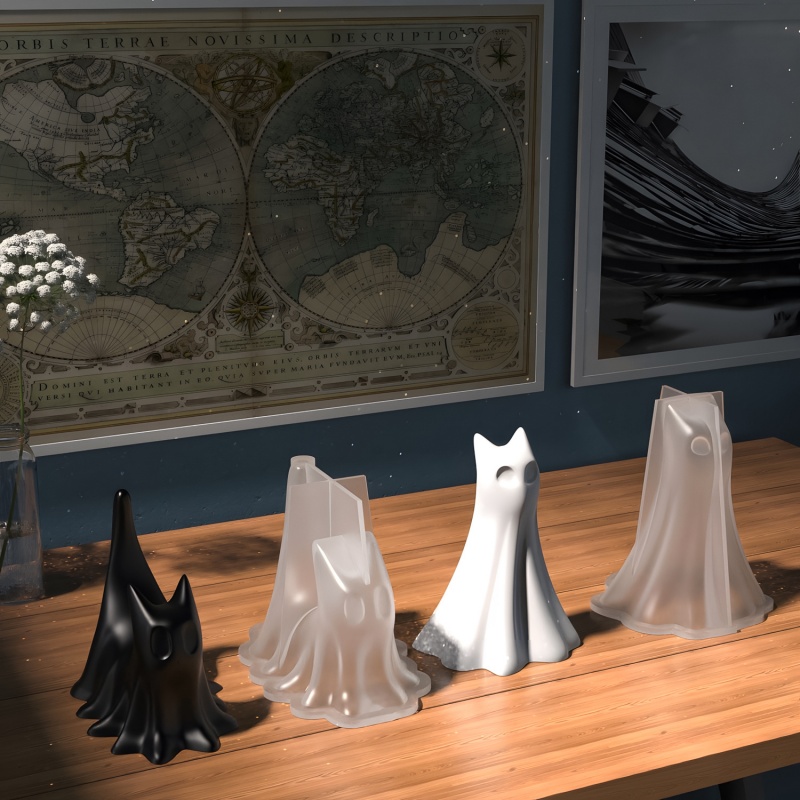 Ghost Cat Halloween Desktop Or - Candle Making Diy recensie en prijs
