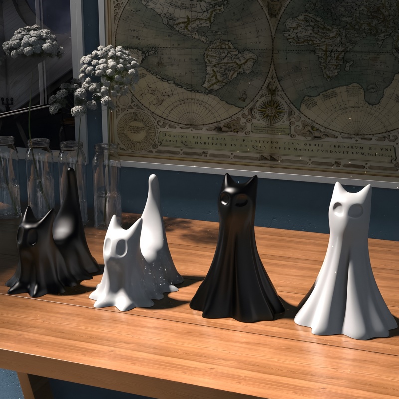 Ghost Cat Halloween Desktop Or - Candle Making Diy recensie en prijs