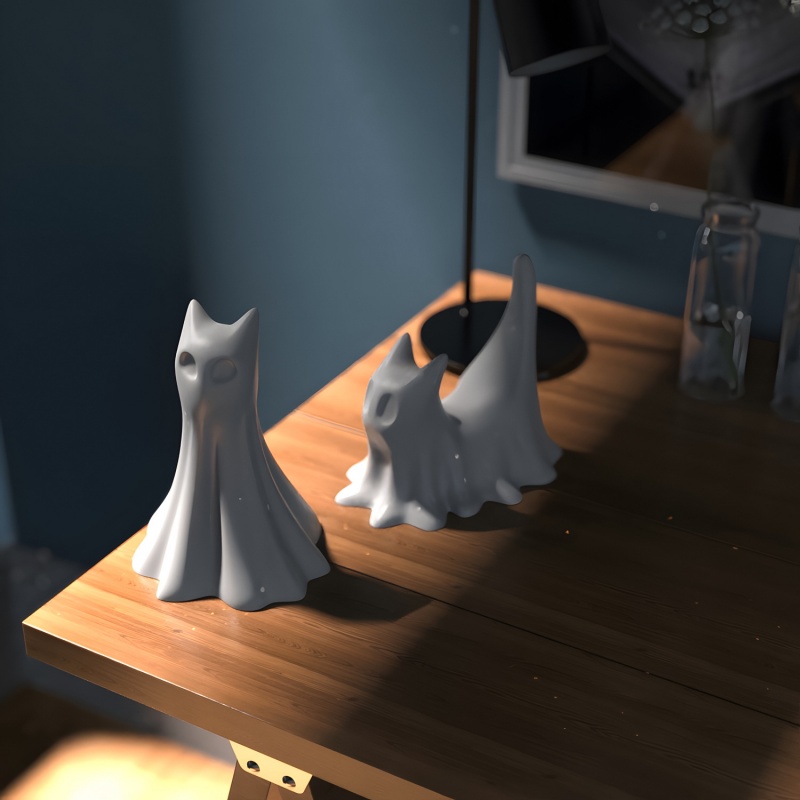 Ghost Cat Halloween Desktop Or - Candle Making Diy recensie en prijs