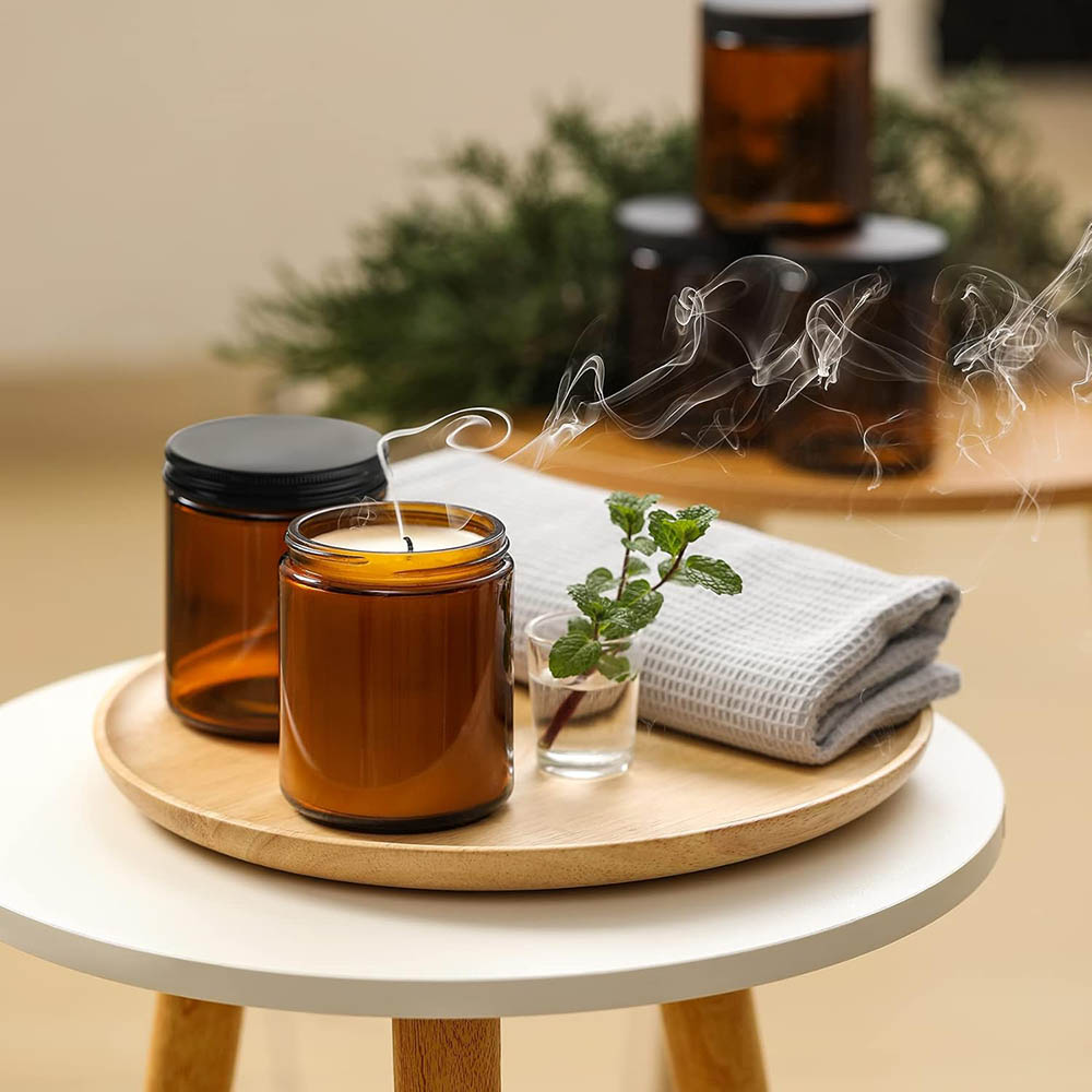 8oz Amber glazen potjes met zw - Candle Making Glass recensie en prijs