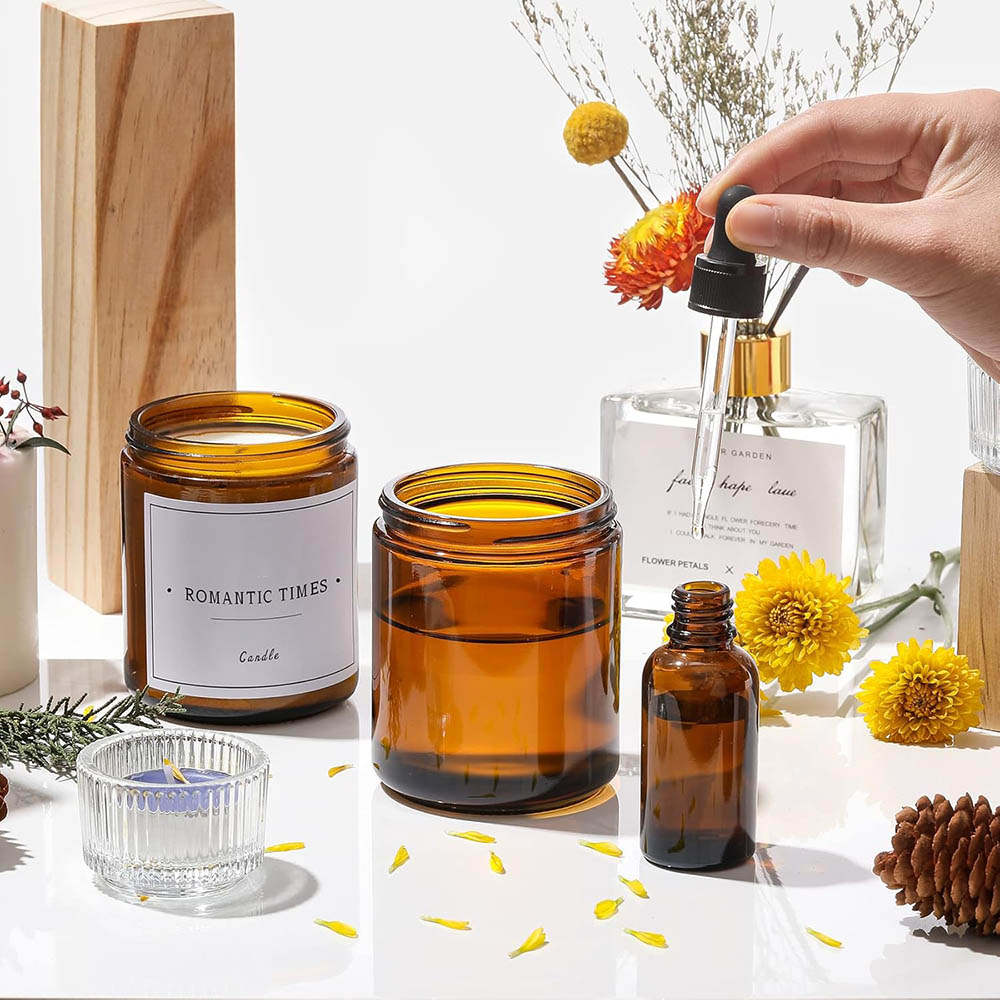 8oz Amber glazen potjes met zw - Candle Making Glass recensie en prijs