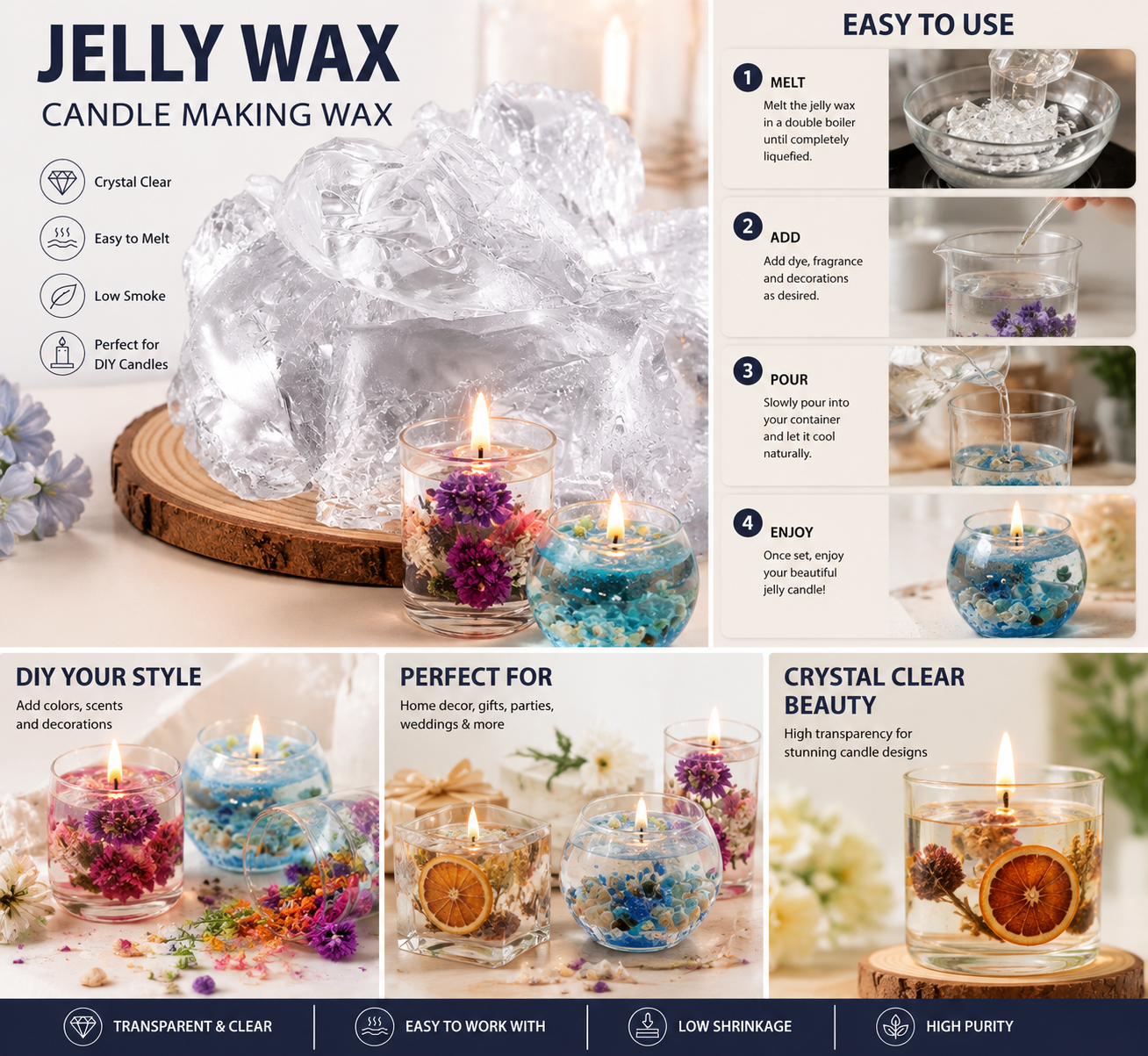 50/100/200/500g Jelly Wax Kaar - Candle Making Uk recensie en prijs