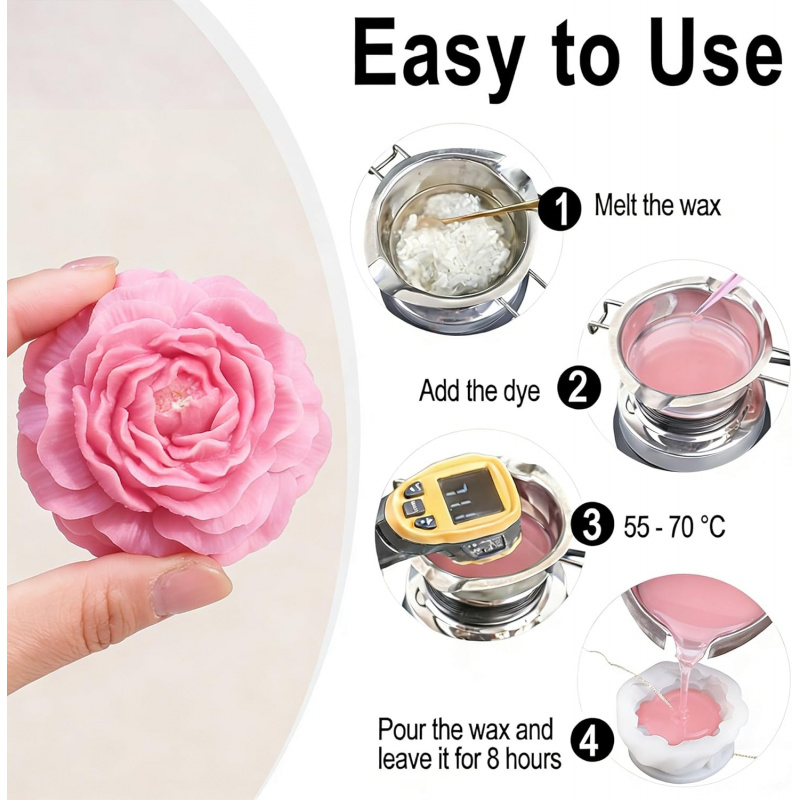 5-delige bloemkaarsvormset, 3D - Candle Making Kit Wholesale recensie en prijs