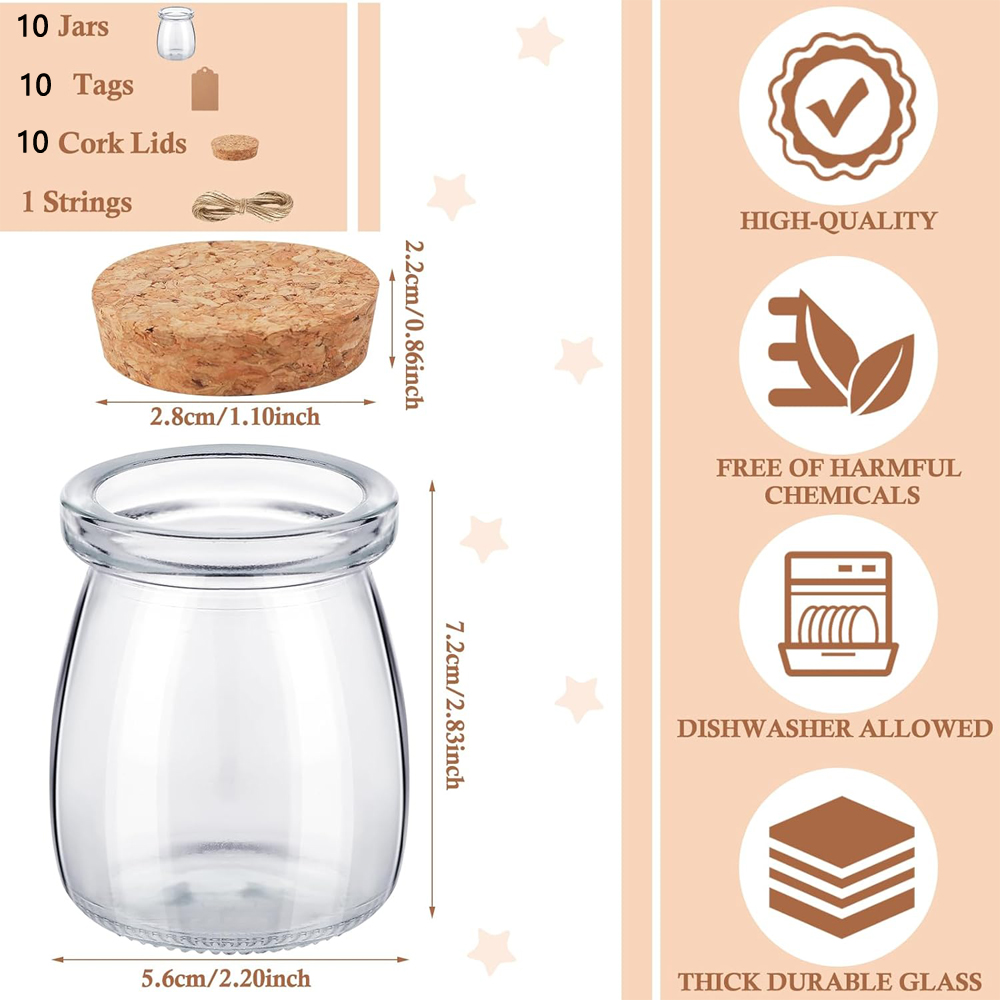Kleine glazen potjes met kurke - Candle Making Glass recensie en prijs