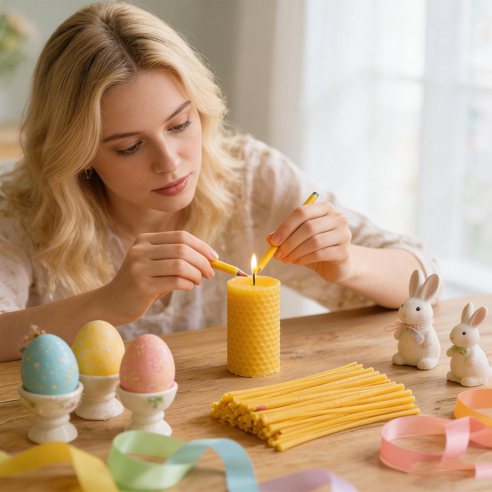 Ei-decoratie bijenwasstokjes 1 - Candle Making Kit Diy recensie en prijs
